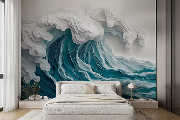 Carta da parati Carta ritagliata di un'onda