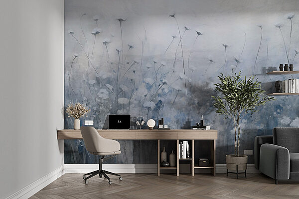 Carta da parati Pittura di fiori in un campo