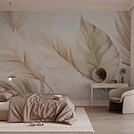 Carta da parati La natura dispiega i delicati disegni delle foglie