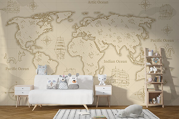 Mappa del mondo Carta da parati Mappa del mondo