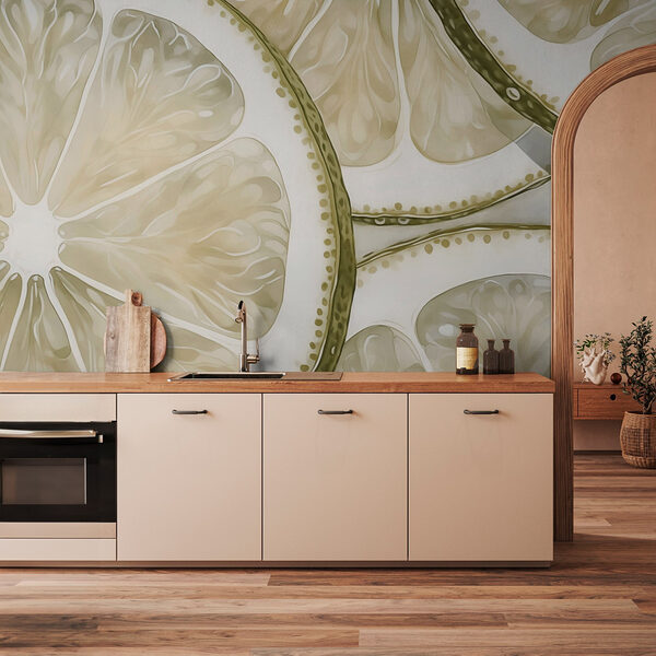 Carta da parati Fette di limone fresco a strati