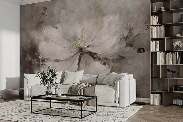 Pittura di un fiore bianco Carta da parati Pittura di un fiore bianco