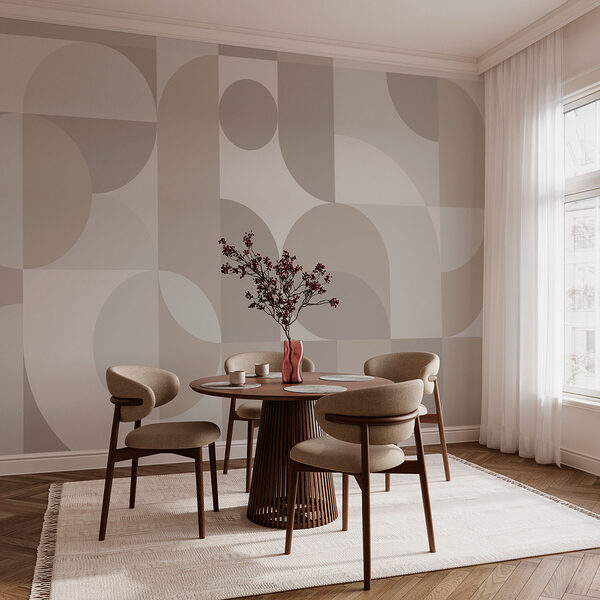 Motivo geometrico grigio e bianco Carta da parati murale Motivo geometrico grigio e bianco