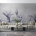 Carta da parati Pittura di fiori su una parete