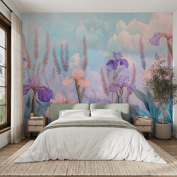 Pittura di fiori e piante Carta da parati Pittura di fiori e piante