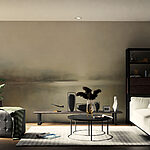 Carta da parati Pittura di un lago