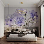 Carta da parati Pittura di fiori viola