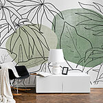 Carta da parati Disegno di foglie e piante