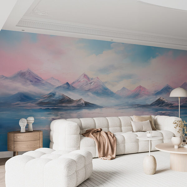 Pittura di montagne e acqua Carta da parati Pittura di montagne e acqua