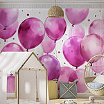 Carta da parati Gruppo di palloncini viola e bianchi