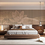 Carta da parati Delicati fiori di loto su acque tranquille