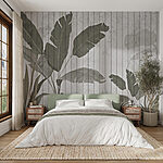 Carta da parati Carta da parati con foglie e piante