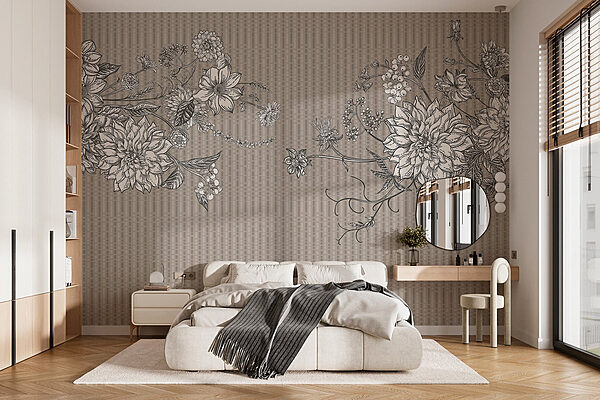 Eleganza floreale in un design armonioso Carta da parati Eleganza floreale in un design armonioso