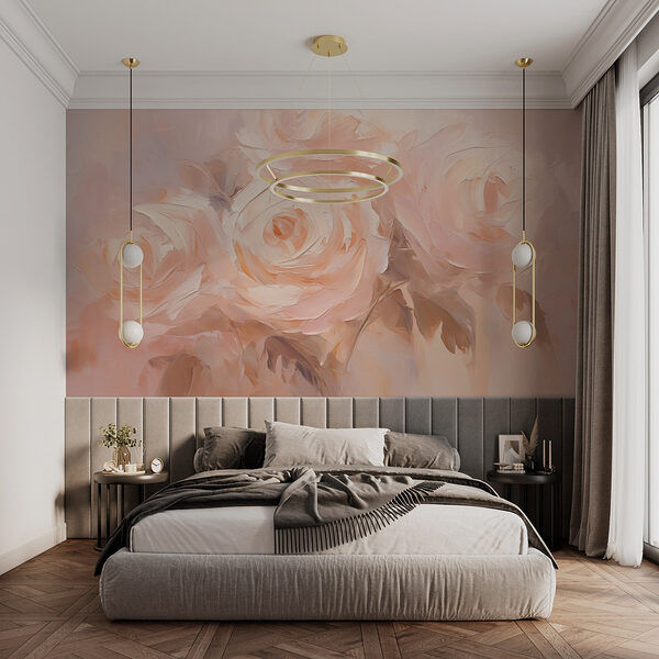 Pittura di fiori su una superficie bianca Carta da parati Pittura di fiori su una superficie bianca