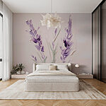Carta da parati Pittura di fiori viola