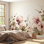 Carta da parati Wall murals Delicate blooms in soft hues
