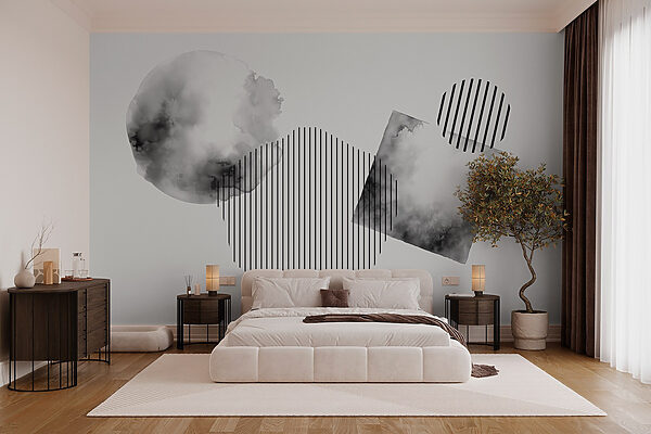 Immagine in bianco e nero di forme geometriche Carta da parati Immagine in bianco e nero di forme geometriche
