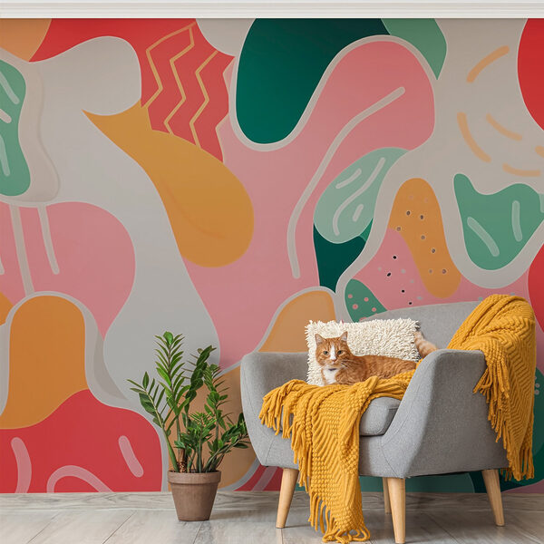 Arte colorata su una parete Carta da parati Arte colorata su una parete