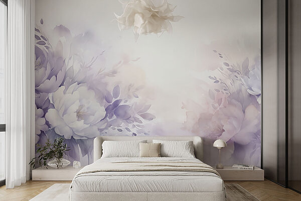 Pittura di fiori e foglie Carta da parati Pittura di fiori e foglie