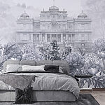 Carta da parati Grande edificio bianco con fiori