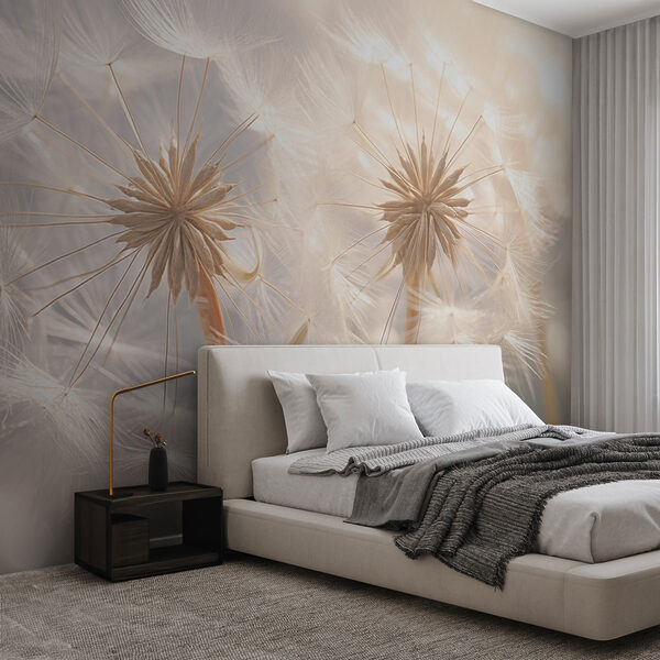 Carta da parati Delicati semi di tarassaco alla luce del sole