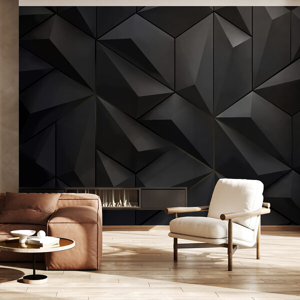 Carta da parati murale Ombre angolari in dimensioni monocromatiche