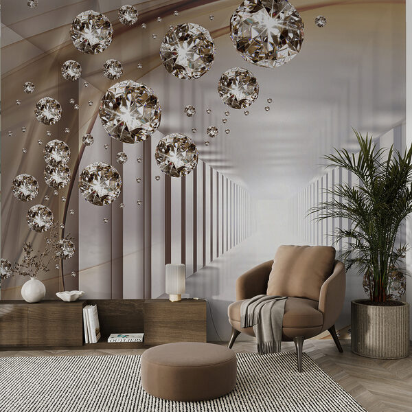 Gemme che galleggiano in un tunnel senza fine Carta da parati Gemme che galleggiano in un tunnel senza fine