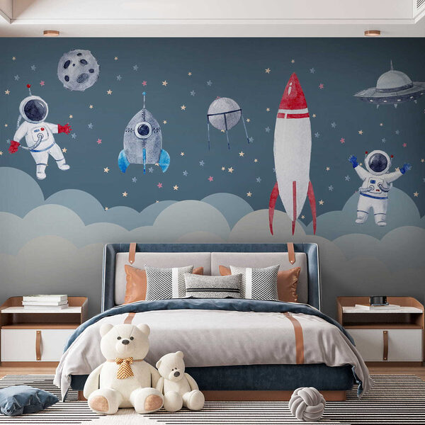 Carta da parati murale Acquerello di un astronauta
