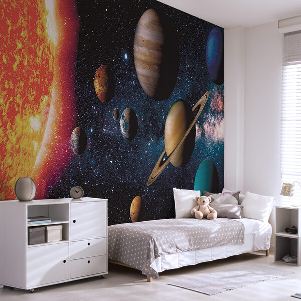 Carta da parati murale Pianeta nello spazio con stelle
