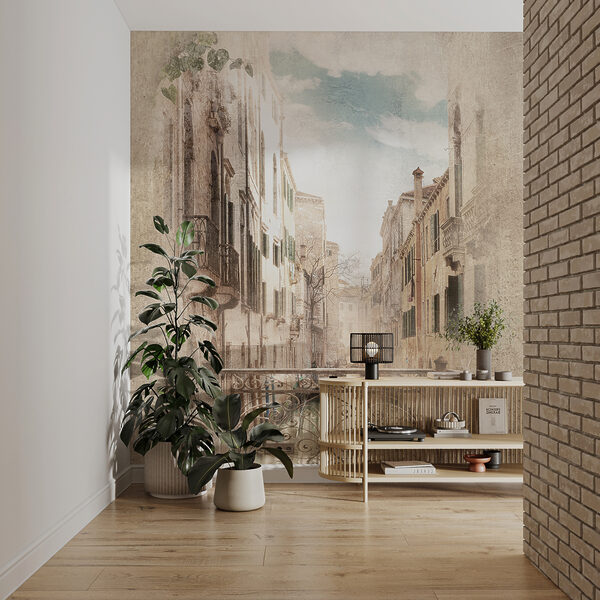 Carta da parati murale Strada veneziana con balcone ornato