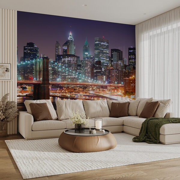 Carta da parati murale Lo skyline della città di notte