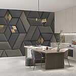 Carta da parati murale Strisce metalliche su texture geometriche