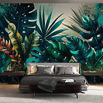 Carta da parati murale Vibrante fogliame tropicale in armonia