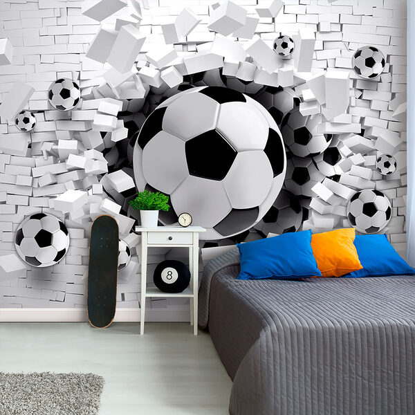 Carta da parati murale Pallone da calcio bianco e nero (COD: u96315) Carta da parati murale Carta da parati murale Pallone da calcio bianco e nero (COD: u96315)