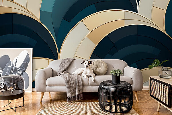 Curve fluide in un design stratificato Carta da parati Curve fluide in un design stratificato