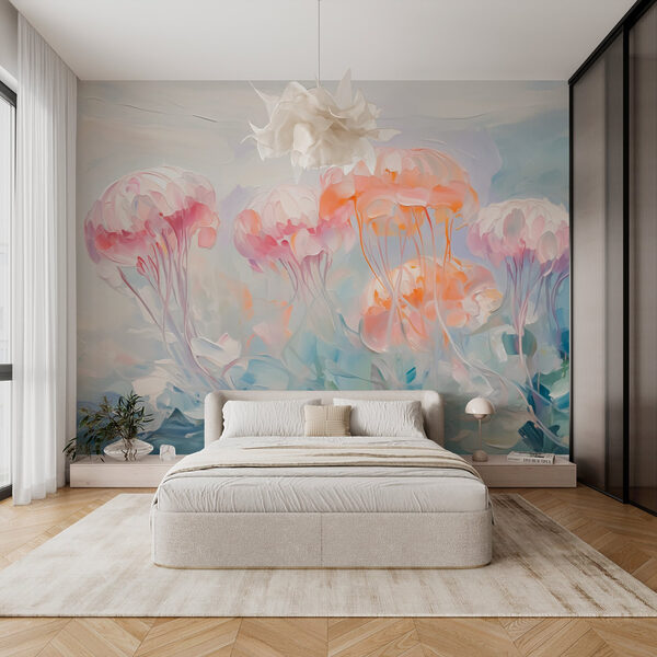 Pittura di fiori rosa Carta da parati Pittura di fiori rosa