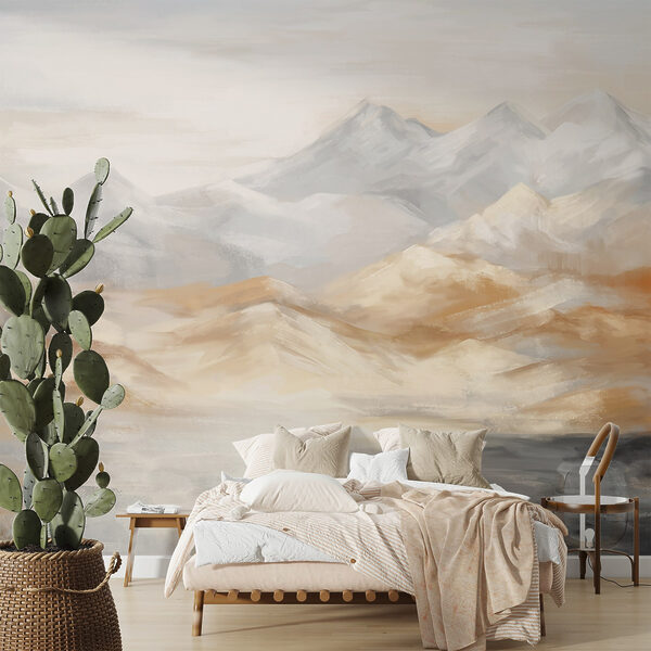 Pittura di montagne e acqua Carta da parati Pittura di montagne e acqua