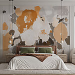 Carta da parati Pittura di fiori con colori diversi