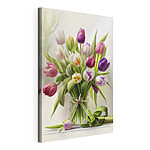 Stampa su tela Un bouquet vivace di tulipani colorati