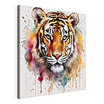 Stampa su tela Tigre con macchie colorate