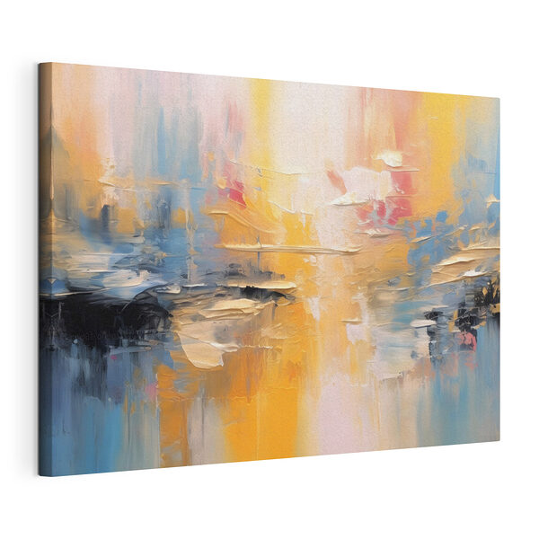 Paesaggio astratto dai colori vivaci, realizzato con pennellate Stampa su tela Paesaggio astratto dai colori vivaci, realizzato con pennellate