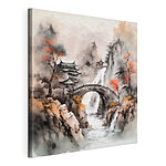 Stampa su tela Ponte su un fiume