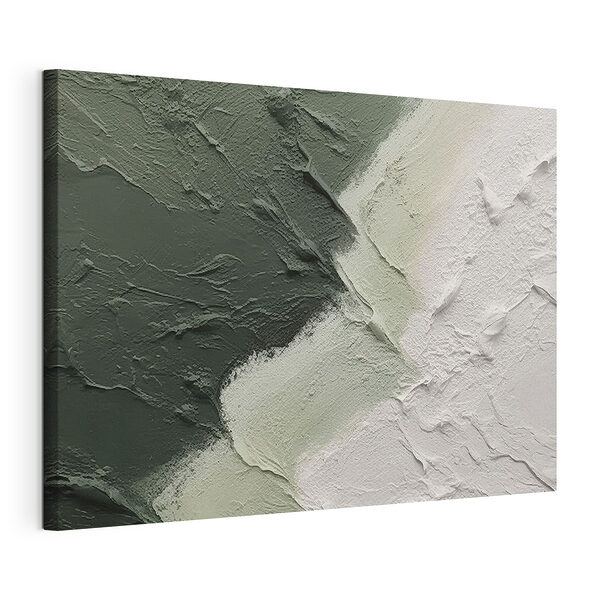 Verde e bianco astratti in armonia Stampa su tela Verde e bianco astratti in armonia