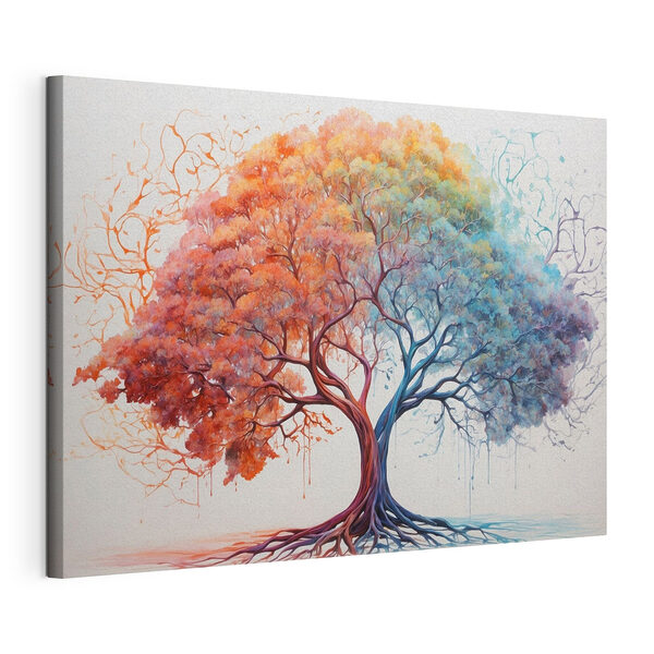 Albero con foglie di diversi colori Stampa su tela Albero con foglie di diversi colori