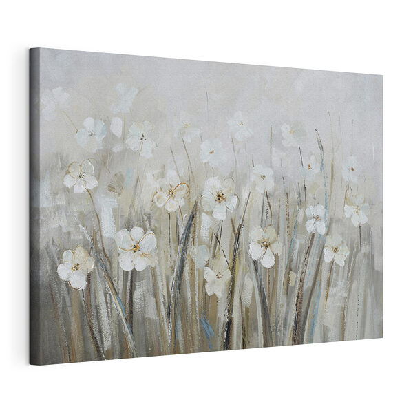 Stampa su tela Dipinto raffigurante fiori bianchi