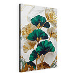 Stampa su tela I fiori color smeraldo e avorio si intrecciano con eleganza