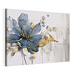 Stampa su tela Fiore blu con delicate pennellate