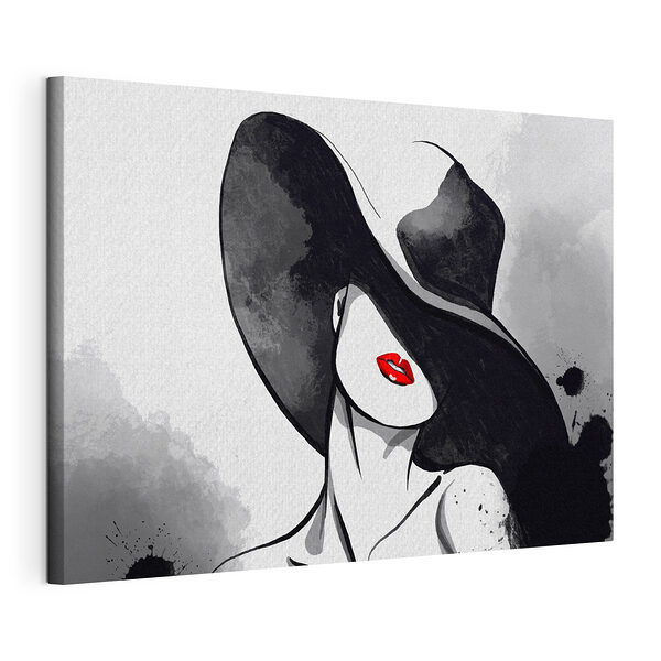 Donna con un cappello Stampa su tela Donna con un cappello