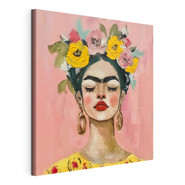 Dipinto raffigurante una donna con dei fiori tra i capelli Stampa su tela Dipinto raffigurante una donna con dei fiori tra i capelli