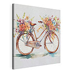 Stampa su tela Bicicletta decorata con fiori dai colori vivaci